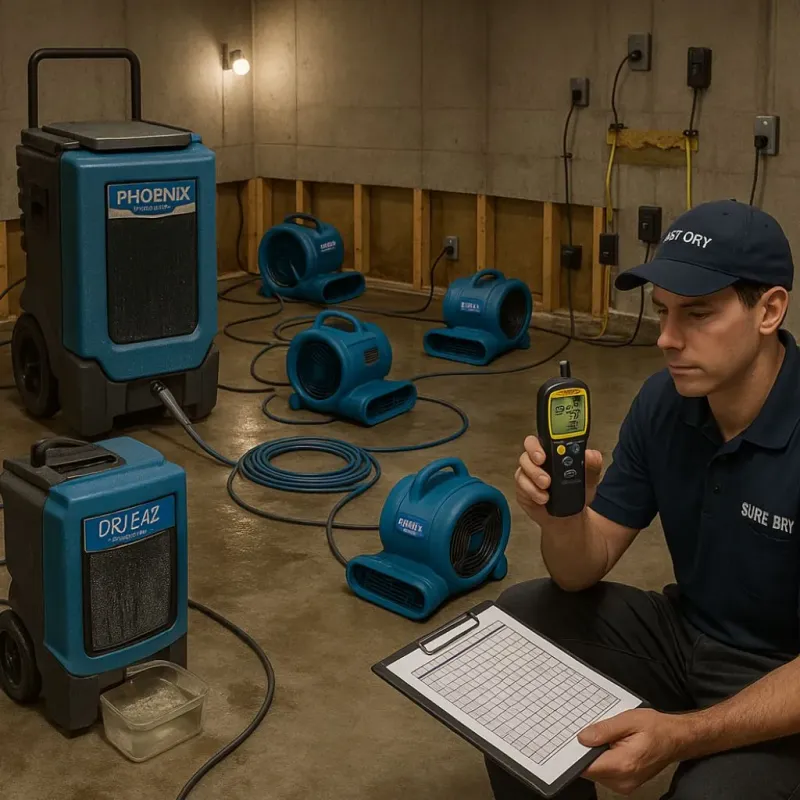 Structural Drying and Dehumidification process in Fairview, NJ